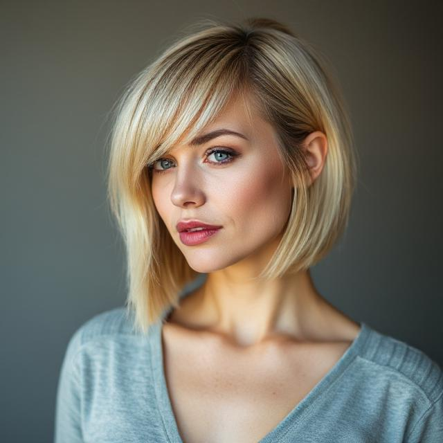 Blonde Lob Haircut