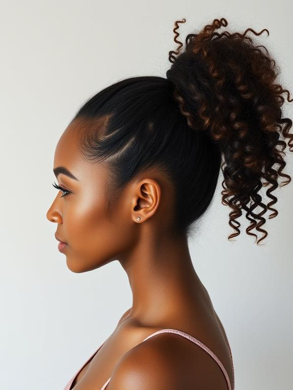 High Curly Ponytail