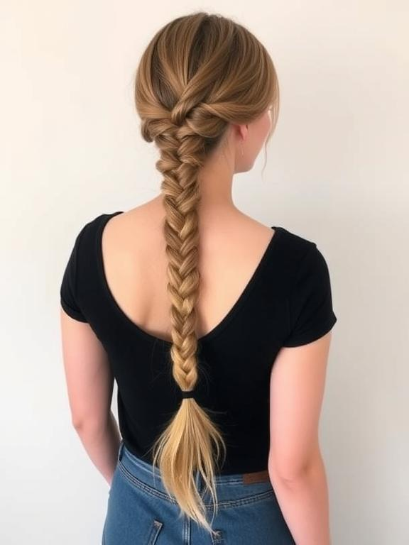 Low Braided Ponytail