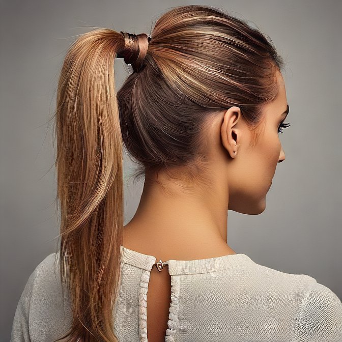 The Classic Messy Ponytail haircut